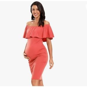 Coral maternity dress XL NWOT